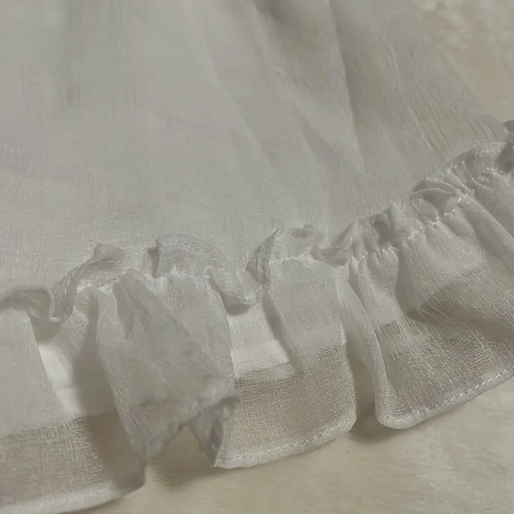 White Ruffle Romper - Picture 3 of 3